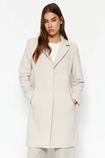 Trendyol Stone Fitted Long Wool Cachet Coat