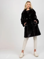 Lady's black fur coat with pockets OH BELLA