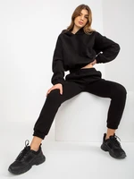 Black women's sweatshirt set with sweatshirt