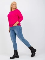 Fuchsia and black monochrome plus size sweatshirt with Charliza lettering