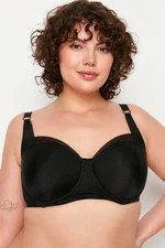 Trendyol Curve Black Mesh Detail Compression Balconette Bra