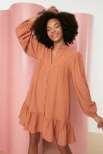 Trendyol Camel Mini Wide Fit Woven Dress