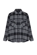 Trendyol Black Regular Fit Winter Checkered Lumberjack Shirt Jacket