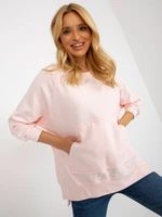 Light pink basic oversize sweatshirt without hood