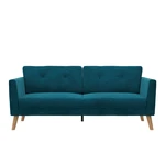 Niebieska aksamitna sofa 82 cm Gloria – CosmoLiving by Cosmopolitan