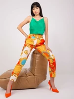 Orange and dark yellow cigarette pants