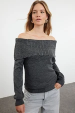 Trendyol Anthracite Soft Textured Knitwear Sweater