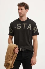 Bavlněné tričko G-Star Raw černá barva, s aplikací, D25533-C336