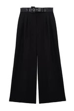 Trendyol Black Wide Leg Trousers with Belt