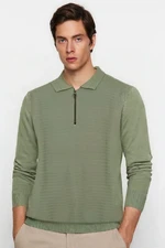 Trendyol Light Green Slim Fit Crew Neck Textured Knitwear Sweater