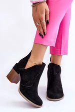 Suede boots With cutout Black Layne