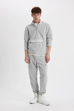 DEFACTO Regular Fit Elastic Waist Leg Cargo Pocket Fleece Sweatpants