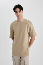 DEFACTO Comfort Fit Crew Neck Printed Short Sleeve T-Shirt