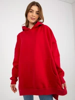 Dark red long oversized hoodie from MAYFLIES