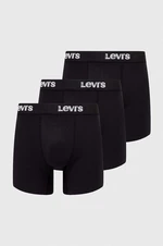 Boxerky Levi's 3-pack pánské, černá barva