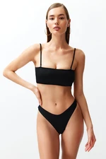 Trendyol Black Thong Bikini Bottom