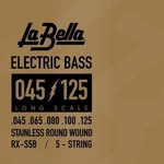 La Bella RX-S5B Bass RX Stainless Steel 45-65-80-100-125 Saiten für 5-saitigen E-Bass, Saiten für 5-Saiter E-Bass