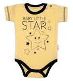 Baby Nellys Body krátký rukáv  Baby Little Star - žluté vel.  74