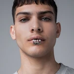 Hip Hop Men Gothic Gifts Face Jewelry Geometric Beast Tooth No Piercing Lip Clip Lip Ring Metal Lipring