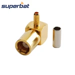 Superbat 75 Ohm SMB Female Right Angle Crimp Attachment for RG316 RG174 LMR100 Jumper Cable with SMA Connector