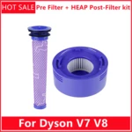 Pre Filter + HEAP Post-Filter kit for Dyson V7, V8 Vacuum, Replacement Pre-Filter (DY-96566101) and Post- Filter (DY-96747801)