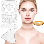 18Pcs Silicone Face Forehead Cheek Chin Sticker Anti-wrinkle Face Eye Patches Wrinkle Removal Face Lifting Beauty Tools