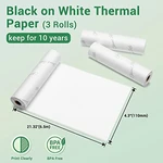 Phomemo 110mm White Non-Adhesive Thermal Paper White Thermal Paper for Phomemo M04S/M04AS Portable Thermal Printer