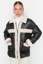 Trendyol Black Oversize Plush Detailed Inflatable Coat