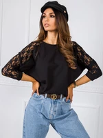 RUE PARIS Black oversized blouse