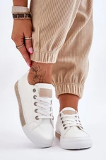 Women's low sneakers white-beige Demira