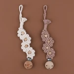 Anti-drop Pacifier Clip Crochet Cotton Baby Teether Clip Toddler Nipple Chains