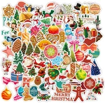 10/30/50/100pcs Waterproof Christmas Theme Stickers for Scrapbook, Journal, Planner, DIY Craft Xmas Party Decoration Supplies