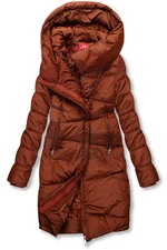 Winterjacke mit hohem Kragen Braunrot