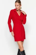 Trendyol Red Button Szczegółowa mini tkana sukienka kurtki