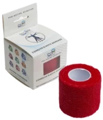 KINE-MAX Cohesive Elastic Bandage elastické samofixačné ovínadlo, 5 cm x 4,5 m, červené