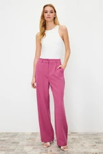 Trendyol Fuchsia High Waist Wide Leg Pleated Woven Trousers