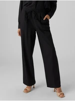 Black women's trousers with linen blend Vero Moda Jesmilo - Women