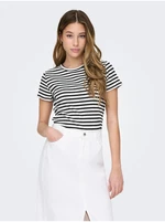 Black and White Women's Striped T-Shirt JDY Solar - Women