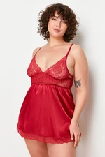 Trendyol Curve Burgundy Lace Detailed Babydoll