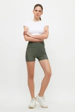 Trendyol Khaki Restorer Knitted Sports Shorts/Short Leggings