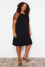 Trendyol Curve Black Single Jersey Knitted Plus Size Dress