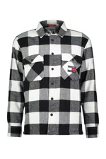 Tommy Jeans Shirt - TJM SHERPA FLANNEL OVERSHIRT white