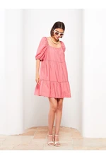 LC Waikiki Square Collar Plain Balloon Sleeve Women's Dress