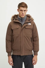 Páperová bunda The North Face McMurdo Bomber pánska, hnedá farba, zimná, NF0A5GD91OI1