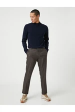 Koton Basic Pleated Trousers with Button Detail and Pockets