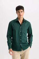 DEFACTO Regular Fit Polo Collar Gabardine Long Sleeve Shirt