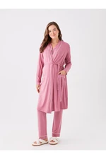 LC Waikiki Shawl Collar Plain Long Sleeve Maternity Dressing Gown