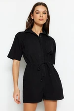 Trendyol Black Waistband Denim Jumpsuit