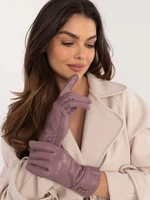 Purple women's gloves with buttons