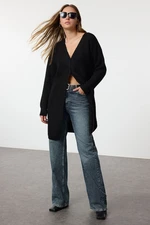 Trendyol Black Long Basic Knitted Cardigan